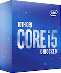 Intel Core i5-10600K 4.1GHz Επεξεργαστής 6 Πυρήνων για Socket 1200 σε Κουτί
