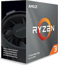 AMD Райзън 3 Ryzen 3 3100 3.6GHz Процесор 4 Ядра за Socket AM4 с Кутия и Охладител