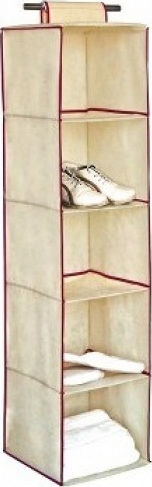 Ordinett Fabric Hanging Shoe Storage Case in Ecru Color 30x30x120cm
