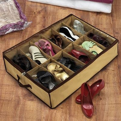 Fabric Storage Case for Shoes in Beige Color 57x66x13cm 1pcs