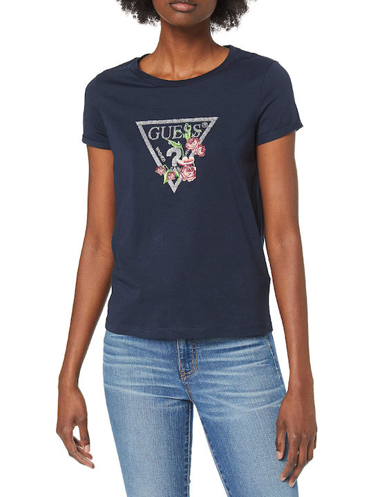 Guess Women's T-shirt Navy Blue