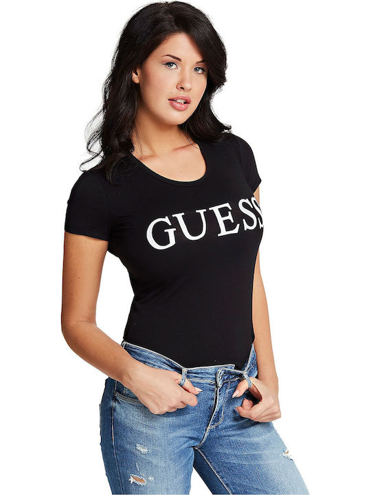 Guess Γυναικείο T-shirt Μαύρο