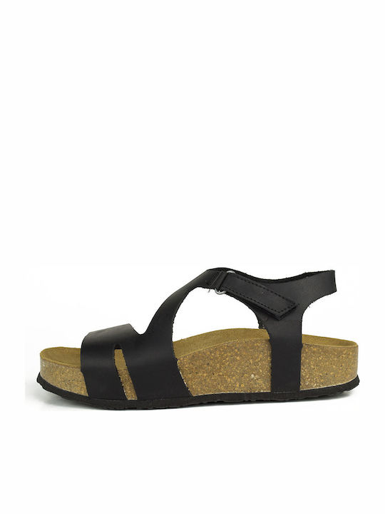 Plakton Leather Women's Anatomic Black Sandals
