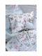 Down Town Home Set Baby Bettwäsche Für Wiege Baumwollsatin Hellblau 75x125cm 3Stück