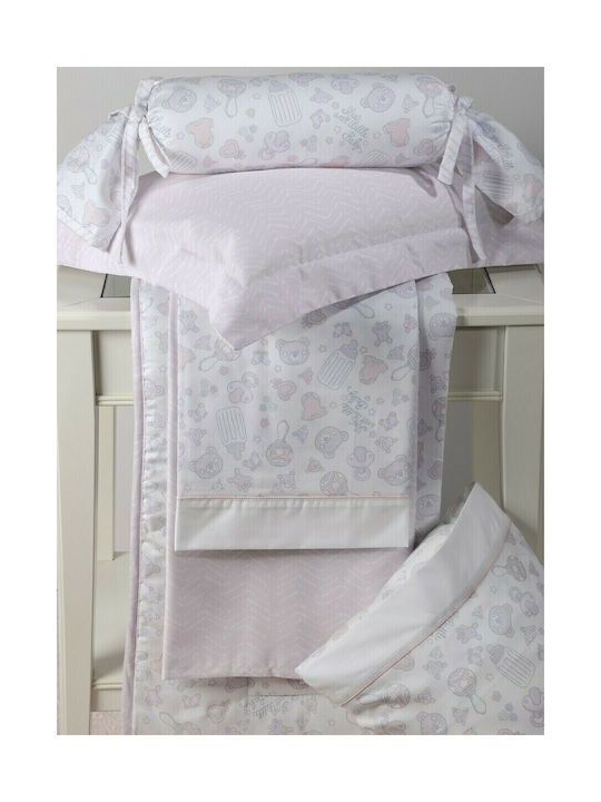 Down Town Home Baby Sheets Set Crib Cotton Satin Gray 125x175cm 3pcs