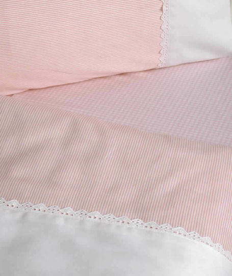 Down Town Home Pink Fitted Baby Sheets 125x175cm