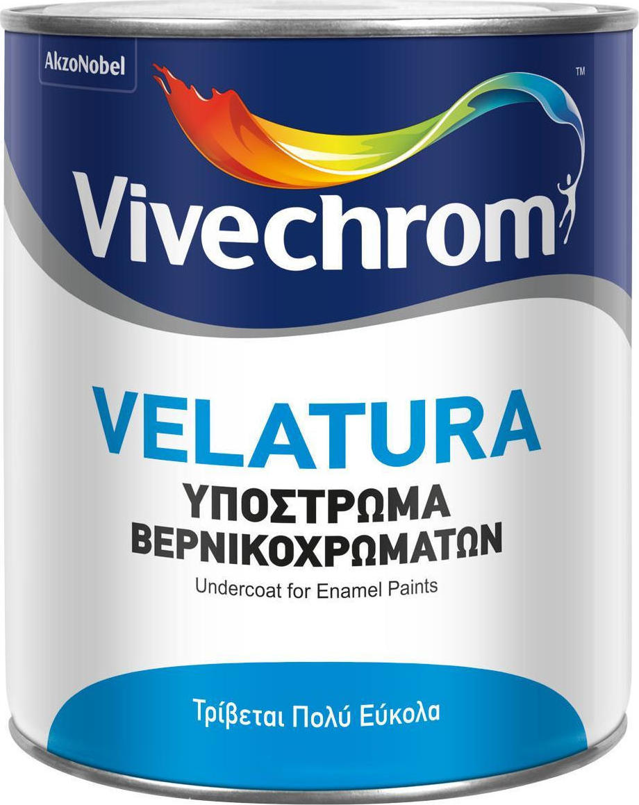 Vivechrom Velatura Υπόστρωμα Βερνικοχρωμάτων Λευκό Κατάλληλο για Ξύλο 0.75lt