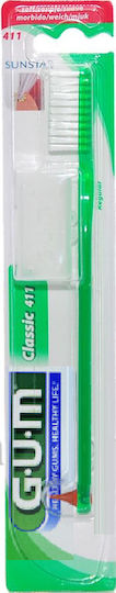 GUM Classic 411 Regular Manual Toothbrush Soft Green 1pcs