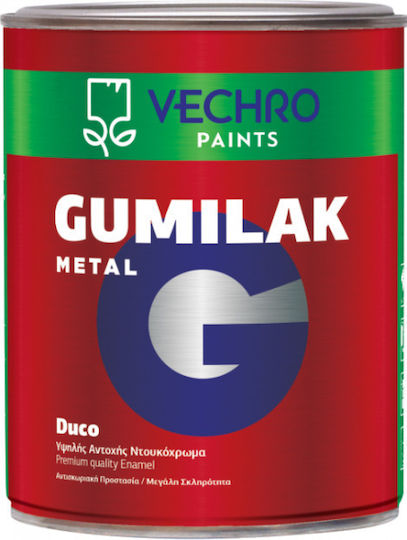 Vechro Βερνικόχρωμα Αντισκωριακό Διαλύτου Gumilak Metal Duco 0.375lt Λευκό Γυαλιστερό