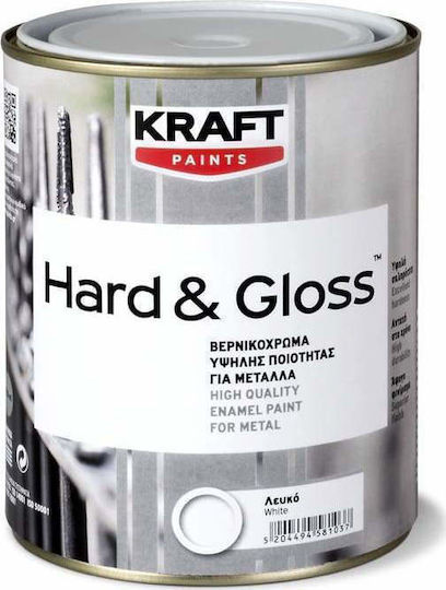 Kraft Βερνικόχρωμα Αντισκωριακό Διαλύτου Hard Gloss 2.5lt Λευκό Γυαλιστερό