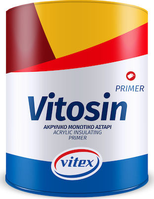 Vitex Vitosin Ακρυλικό Μονωτικό Αστάρι Διαλύτου Λευκό Κατάλληλο για Δομικά Υλικά / Ξύλο / Τοιχοποιία 10lt