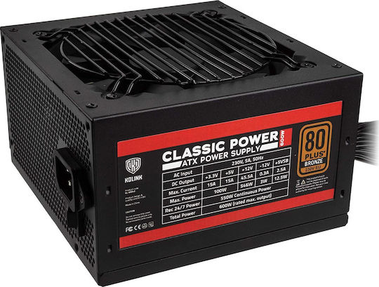 Kolink Classic Power 600W Black Computer Power Supply Full Wired 80 Plus Bronze