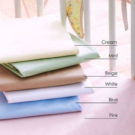 SB Home Delos Baby Sheet Crib Cotton White 120x160cm