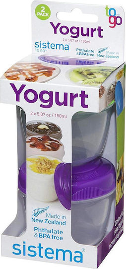 Sistema Yogurt To Go Purple Green 2 Pieces