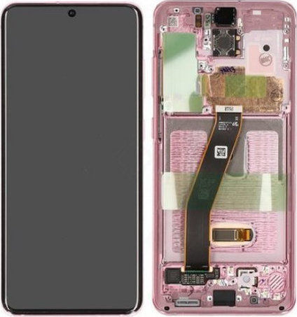Samsung Screen with Touch Mechanism and Frame for Galaxy S20 (Pink)