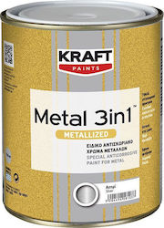 Kraft Culoarea lacului Inhibitor de coroziune Soluție solventă Metal 3IN1 0.75lt Argint Metalizat mat Kraft Culoarea lacului Inhibitor de coroziune Soluție solventă Metal 3IN1 0.75lt Argint Metalizat mat