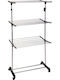 Folding Floor Clothes Drying Rack Metallic with Wheels with Hanging Length 17m