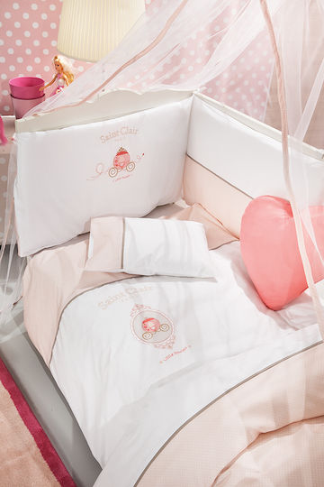 Saint Clair Corona Set Baby Bettlaken Für Krippe Baumwolle Rosa 110x170cm 3Stück