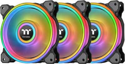 Thermaltake Quad 12 RGB Radiator Fan TT Premium Case Fan 120mm με Σύνδεση 4-Pin Molex 3τμχ