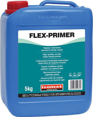 Isomat Flex-Primer Υψηλής Ποιότητας Ακρυλικό Αστάρι Νερού Λευκό Suitable for Masonry 5kg