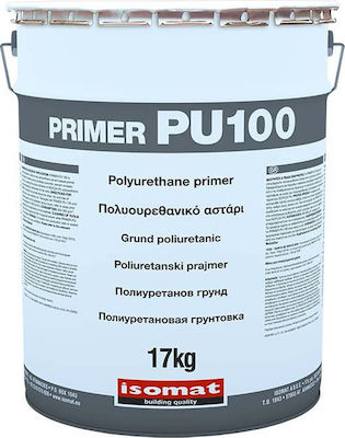 Isomat Primer-PU 100 Aστάρι του ISOFLEX-PU 500 Διάφανο Suitable for Construction Materials / Wood 17kg