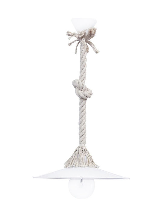 Heronia Pendant Lamp with Rope E27 White