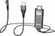 Hoco UA14 HDMI Cable Male - Lightning Male / USB-A Male 2m Black