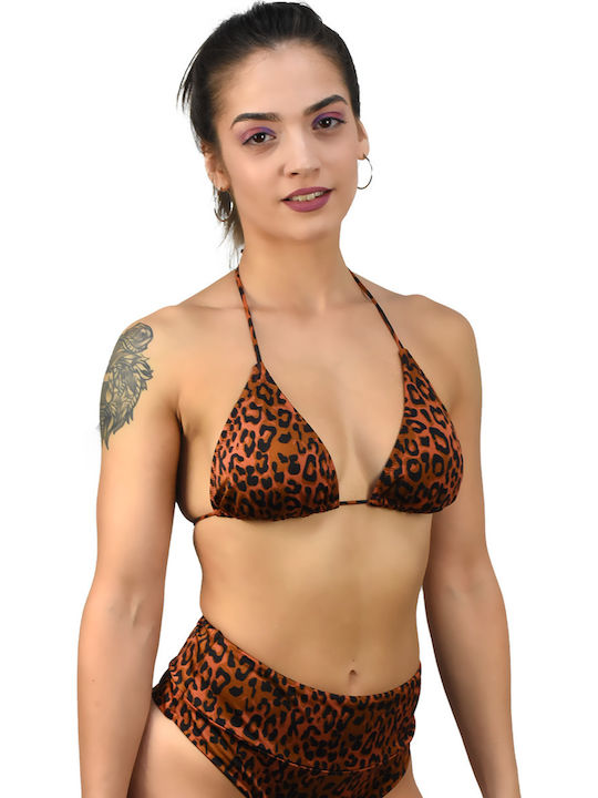 Rock Club BP-2154 Bikini Τριγωνάκι με Ενίσχυση Animal Print