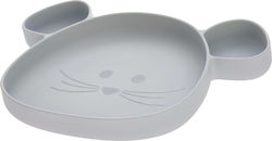 Laessig Kinderteller Little Chums Mouse aus Silikon Gray