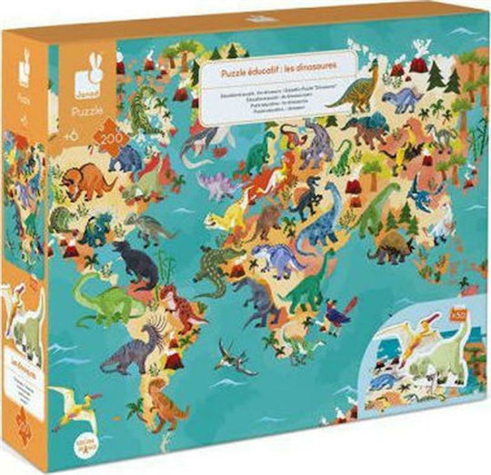 Kids Puzzle Dinosaurs for 6++ Years 200pcs Janod