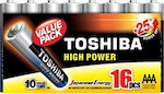 Toshiba High Power Αλκαλικές Μπαταρίες AAA 1.5V 16τμχ