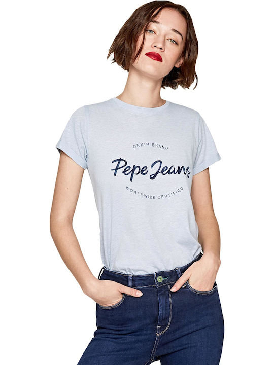 Pepe Jeans Erin Vintage Style Damen T-shirt Hellblau