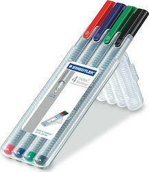 Staedtler Triplus Fineliner 334 Marker Set Für Gestaltung Mit 4 Farben Staedtler Triplus Fineliner 334 Marker Set Für Gestaltung Mit 4 Farben