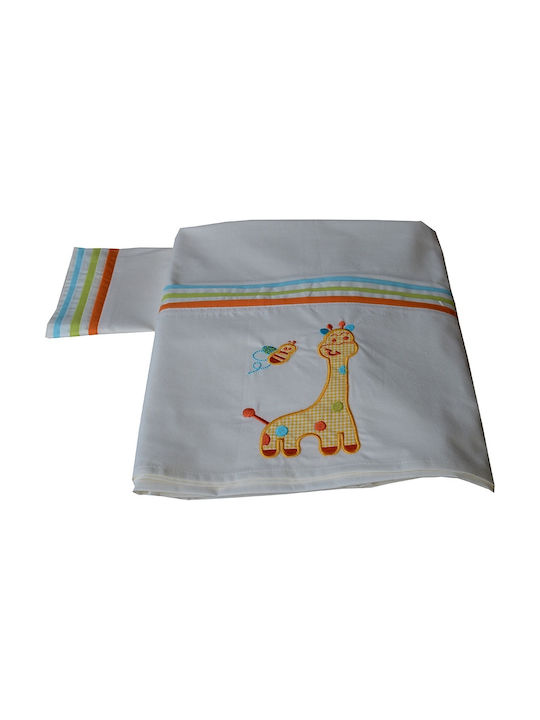 Bebe Stars Giraffe Baby Sheets Set Crib Cotton Multicolored 110x160cm 3pcs
