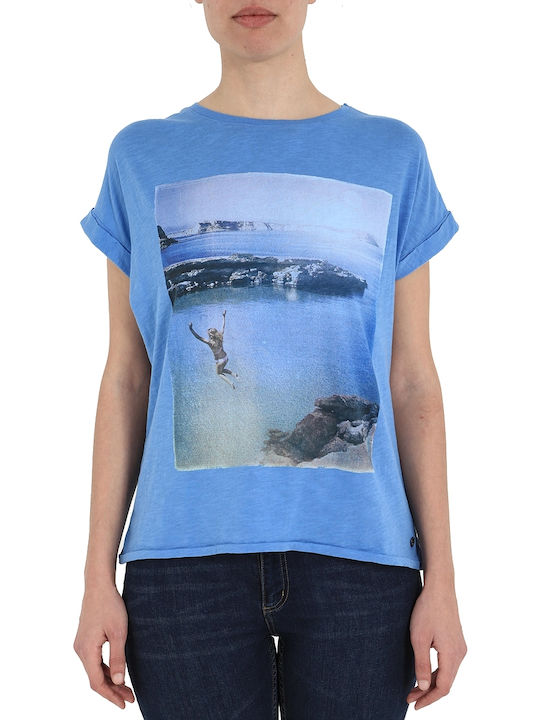 Pepe Jeans Bryony Damen Oversized T-Shirt Hellblau