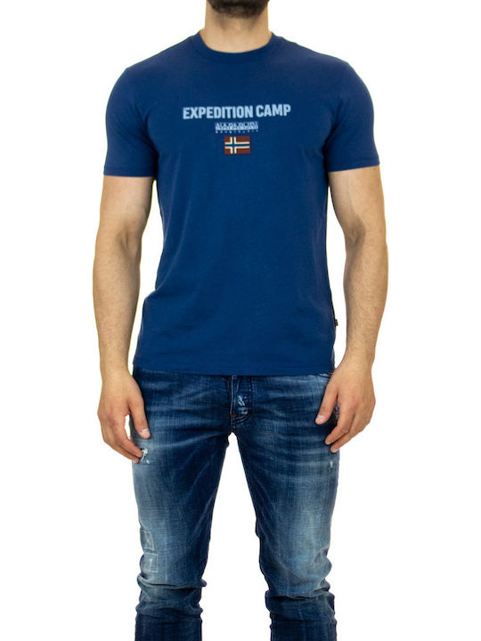 Napapijri T-shirt Bărbătesc cu Mânecă Scurtă Albastru