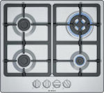 Bosch Autonomous Cooktop with Liquid Gas Burners Inox 58.2x52cm