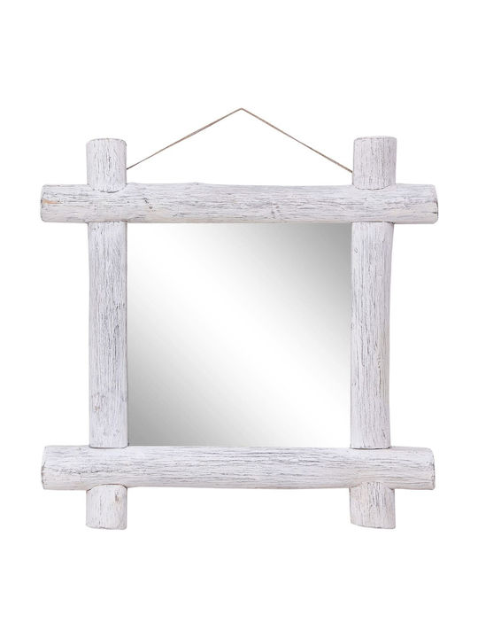 vidaXL Wall Mirror with White Wooden Frame 70x7...