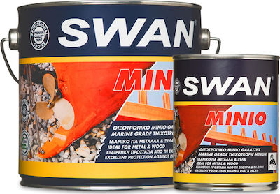 Swan Μίνιο Primer antioxidant pentru metal și lemn Portocaliu Potrivit pentru Metal / Lemn 0.75lt