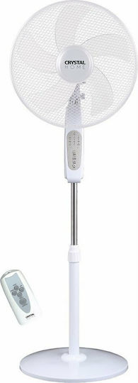 Crystal Home Air Comfort Control 40 Ανεμιστήρας Ορθοστάτης 50W Διαμέτρου 40cm με Τηλεχειριστήριο Λευκός