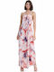 Funky Buddha Summer Maxi Dress with Slit Red