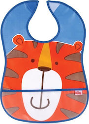 Nuby Tiger Waterproof Bib Fabric with Hoop & Loop Fastener & Pocket Orange for 3 m+