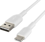 Belkin USB 2.0 Cable USB-C male - USB-A male White 2m (CAB001bt2MWH)