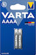 Varta Αλκαλικές Μπαταρίες AAAA 1.5V 2τμχ