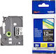 Brother Label Maker Tape 8m x 12mm in Black Col...
