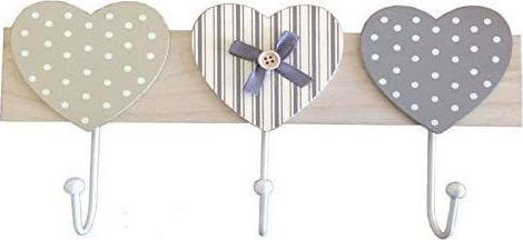 Etoile Wall Hanger Wooden 3 Hooks Multicolour 28x4x14cm