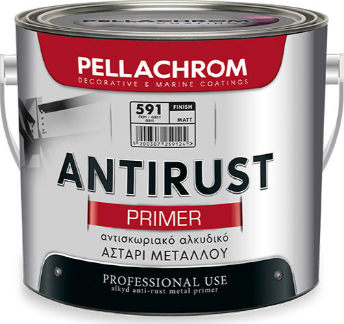Pellachrom Antirust Αντισκωριακό Αλκυδικό Αστάρι Μετάλλων Λευκό Suitable for Metal 0.35lt
