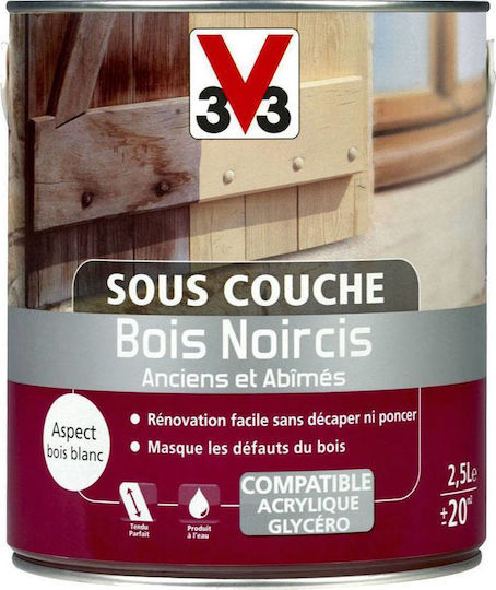 V33 Sous-Couche Avant Lasure Bois Noircis Αστάρι Κατάλληλο για Ξύλο 0.5lt