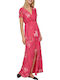 Vero Moda Summer Maxi Dress Wrap Fuchsia
