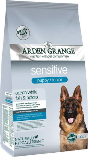 Arden Grange Sensitive Puppy 12kg Dry Food Grain-Free for Large Breed Puppies with Potatoes and Fish